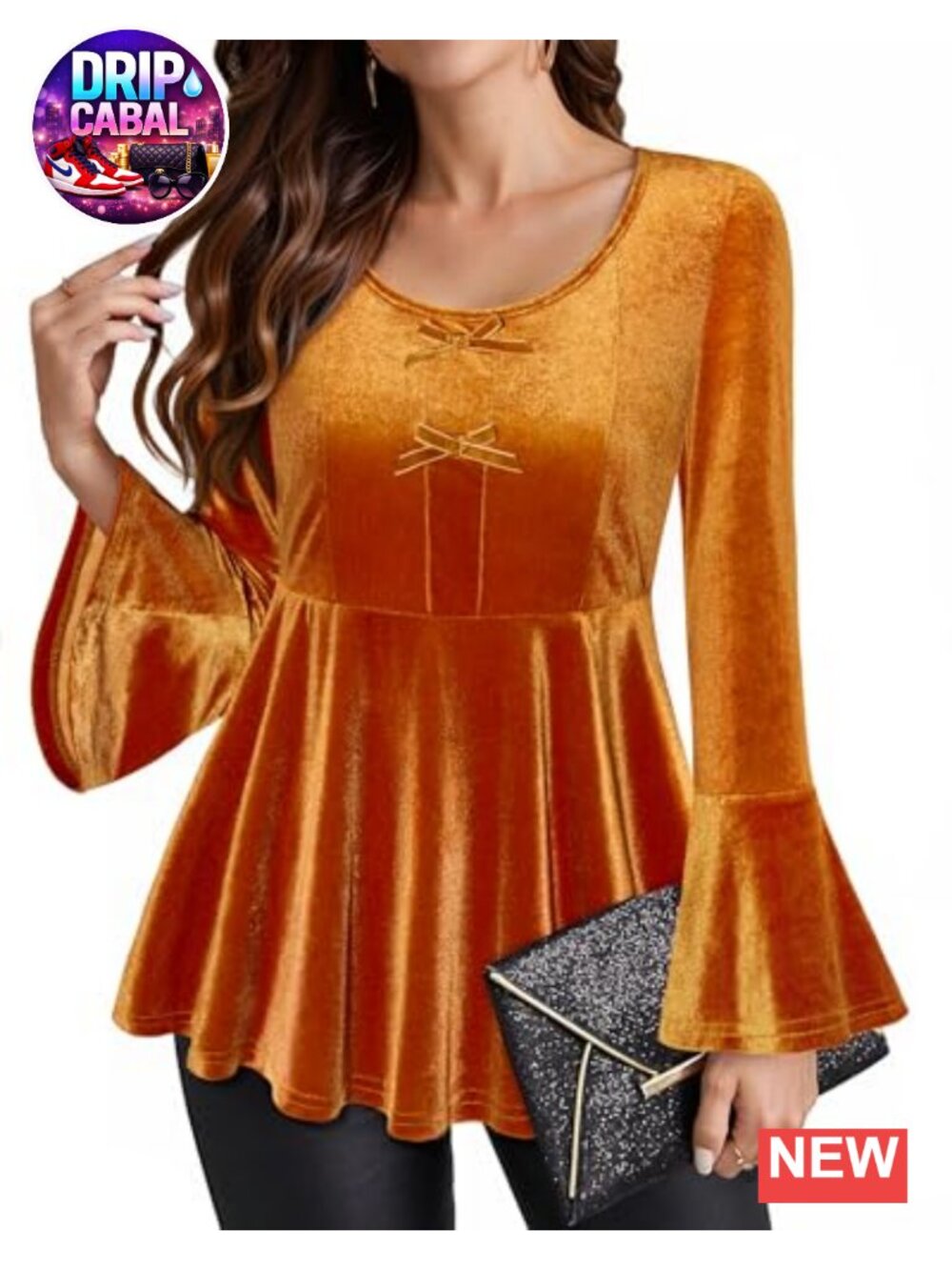 Womens Peplum Blouse Long Ruffle Sleeve Square Neck Dressy Casual Top